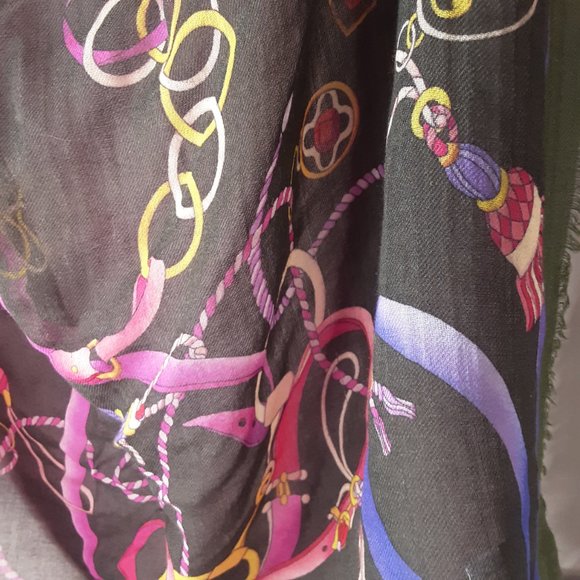 Barbieri Larioseta Italy Lightweight Floral Scarf 100% Fine Wool New! Square 36" - Picture 9 of 14